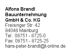 Brandl Bauunternehmung GmbH & Co. KG, Alfons
