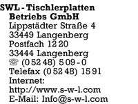 SWL-Tischlerplatten Betriebs GmbH
