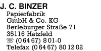 Binzer Papierfabrik GmbH & Co. KG, J. C.