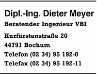 Meyer Beratender Ingenieur VBI, Dipl.-Ing. Dieter
