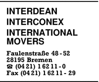 INTERDEAN  INTERCONEX  INTERNATIONAL MOVERS