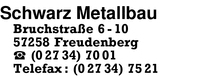 Schwarz Metallbau