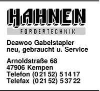Deawoo Gabelstapler, Hahnen-Frdertechnik