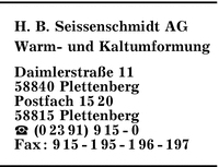 Seissenschmidt AG, H. B.