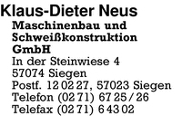 Neus GmbH, Klaus-Dieter