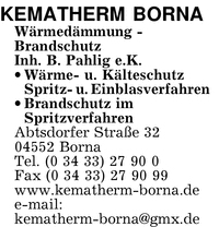 Kematherm Borna Wrmedmmung - Brandschutz Inh. B. Pahlig e. K.