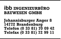 IBB Ingenieurbro Bauwesen GmbH