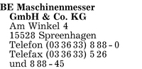 BE Maschinenmesser GmbH & Co. KG