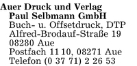 Auer Druck und Verlag Paul Selbmann GmbH