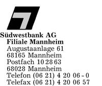 Sdwestbank AG