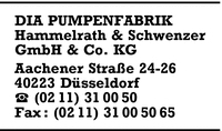 DIA Pumpenfabrik Hammelrath & Schwenzer GmbH & Co. KG