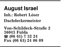 Israel Inh. Robert Lser, August