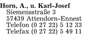 Horn u. Karl-Josef, A.