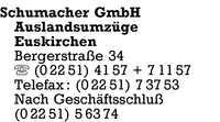 Schumacher  GmbH Auslandsumzge Euskirchen
