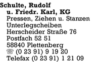 Schulte KG, Rudolf und F. K.
