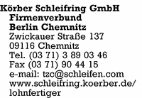 Krber Schleifring GmbH Firmenverbund Chemnitz-Berlin