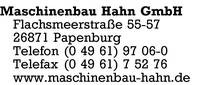 Maschinenbau Hahn GmbH