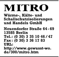 Mitro Wrme-, Klte- und Schallschutzisolierungen und Handels GmbH
