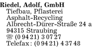 Riedel, Adolf, GmbH