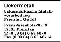 Uckermrkische Metallverarbeitung Prenzlau GmbH