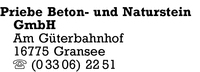 Priebe Beton- und Naturstein GmbH