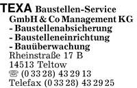 TEXA Baustellen-Service GmbH & Co Management KG