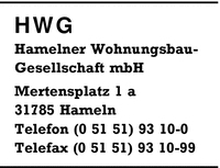 HWG Hamelner Wohnungsbau-GmbH