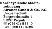 Nordbayerische Stdtereinigung Altvater GmbH & Co. KG