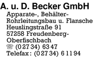 Becker GmbH, A. u. D.