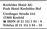 Krefelder Hotel AG Park Hotel Krefelder Hof