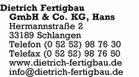 Dietrich Fertigbau GmbH & Co. KG, Hans