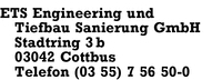 ETS Engineering und Tiefbau Sanierung GmbH