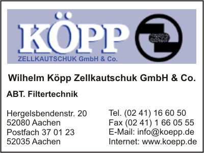 Kpp Zellkautschuk GmbH & Co., Wilhelm  ABT. Filtertechnik