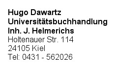 Dawartz Universittsbuchhandlung Inh. J. Helmerichs, Hugo