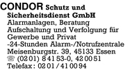 Condor Schutz und Sicherheitsdienst GmbH