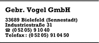 Vogel GmbH, Gebr.