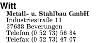 Witt Metallbau und Stahlbau GmbH