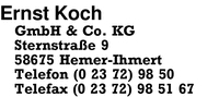 Koch GmbH & Co. KG, Ernst