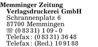 Memminger Zeitung Verlagsdruckerei GmbH