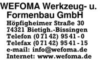 WEFOMA Werkzeug- und Formenbau GmbH