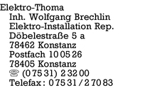 Elektro-Thoma, Inhaber Wolfgang Brechlin