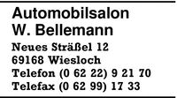 Automobilsalon W. Bellemann