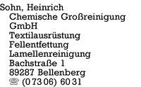 Sohn Chemische Groreinigung GmbH, Heinrich