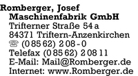 Romberger Maschinenfabrik GmbH, Josef