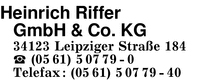 Riffer, Heinrich, GmbH & Co. KG