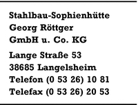Stahlbau-Sophienhtte Georg Rttger GmbH u. Co. KG