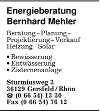 Energieberatung Bernhard Mehler