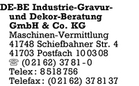 DE-BE Industrie-Gravur- und Dekor-Beratung GmbH & Co. KG