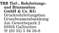 TRB Tief-, Rohrleitungs- und Brunnenbau GmbH & Co. KG