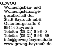 GEWOG Wohnungsbau- u. Wohnungsfrsorgegesellschaft der Stadt Bayreuth mbH